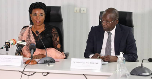 Figure 7: HE the First Lady of Burundi Angéline NDAYISHIMIYE co-chairs a ministerial meeting with the Minister of State of Benin in charge of Government action Mr. Abdoulaye BIO TCHANE